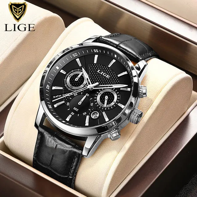 Lige Top Brand leather watch