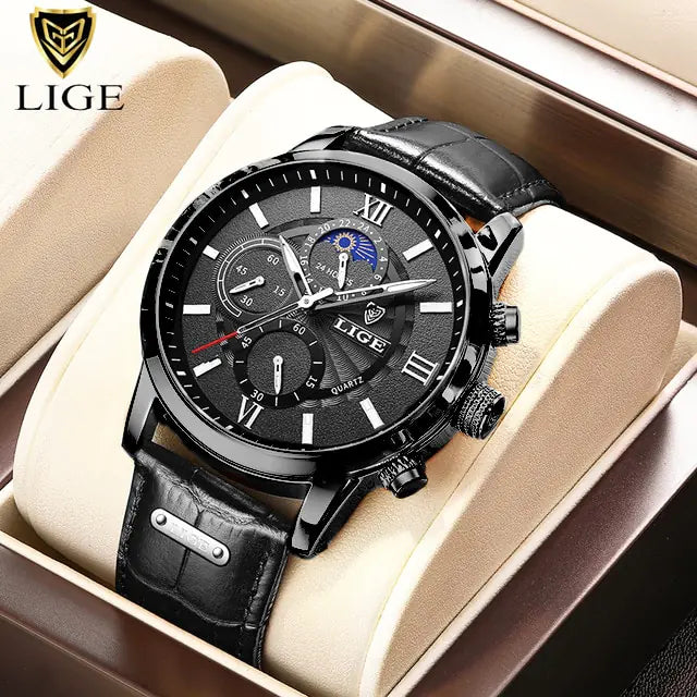 Lige Top Brand leather watch