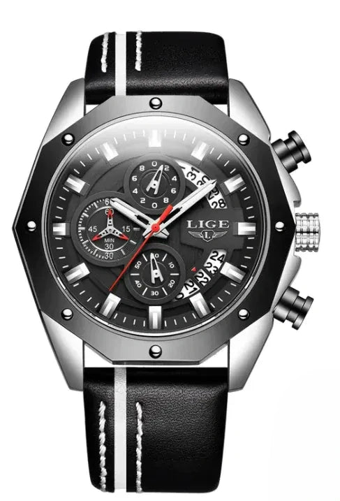 Lige luxury Silicone Chronograph Watch