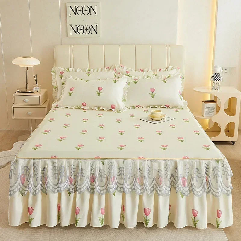 Pastoral style printed bed sheets