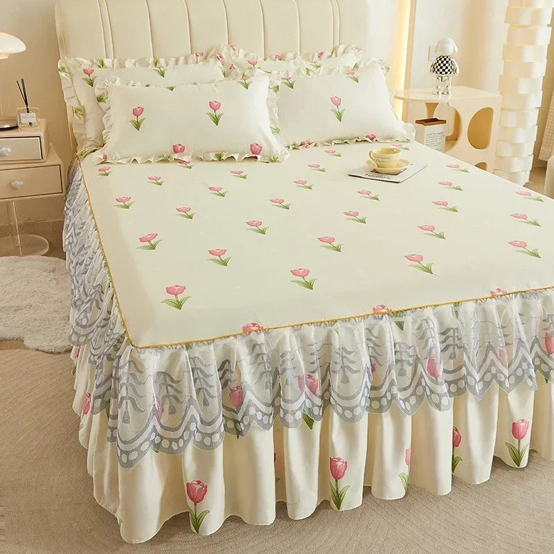 Pastoral style printed bed sheets