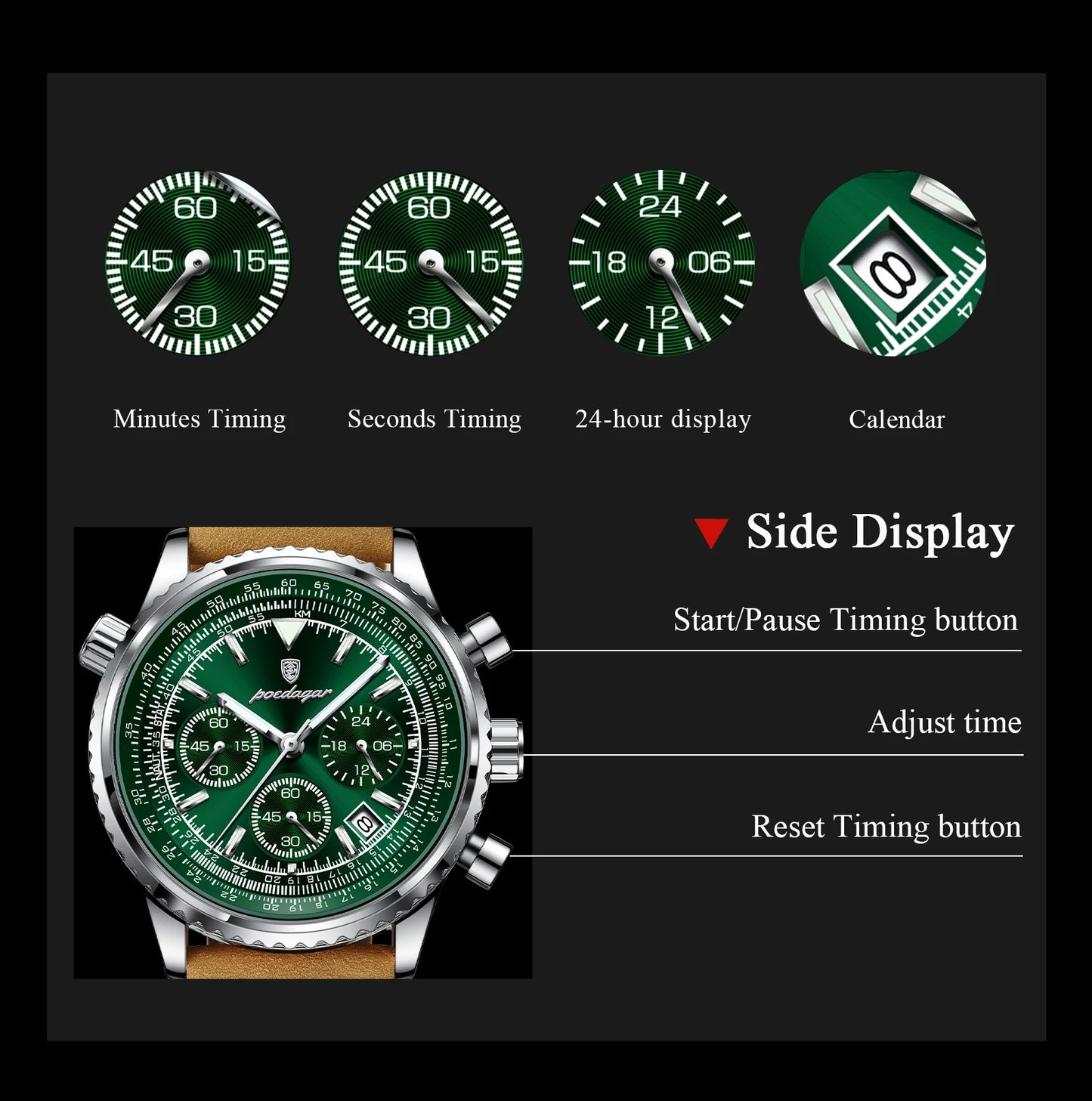 Poedagar Luxury Men's Watch