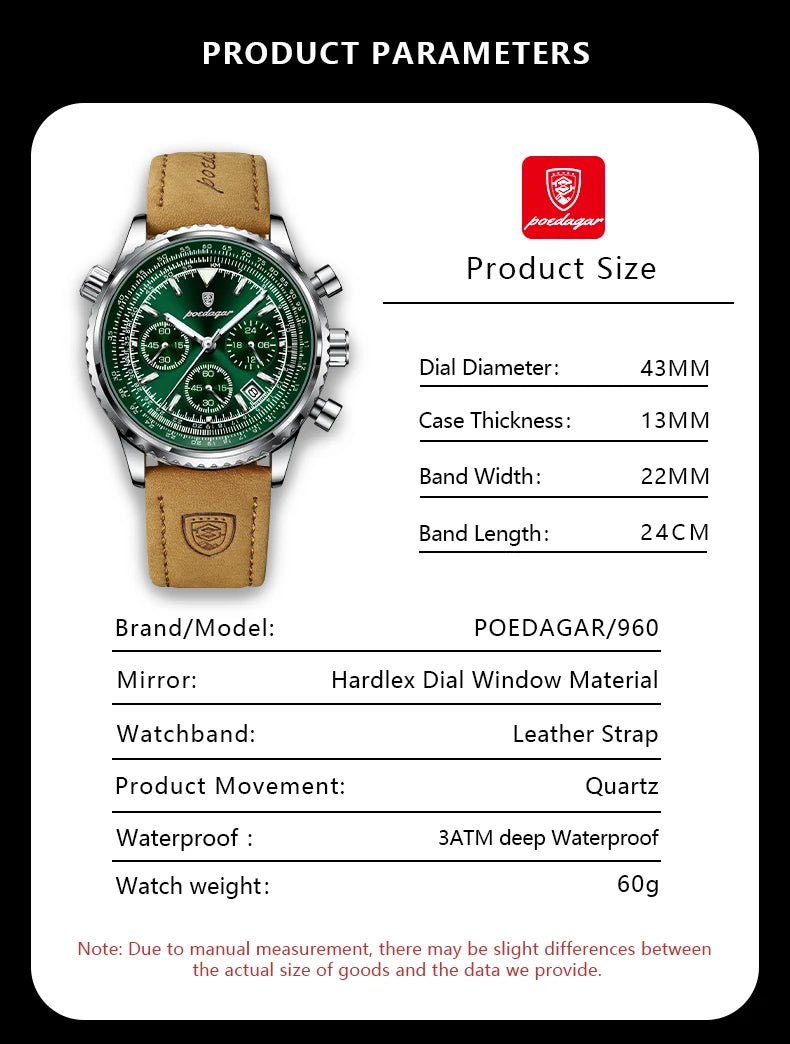 Poedagar Luxury Men's Watch