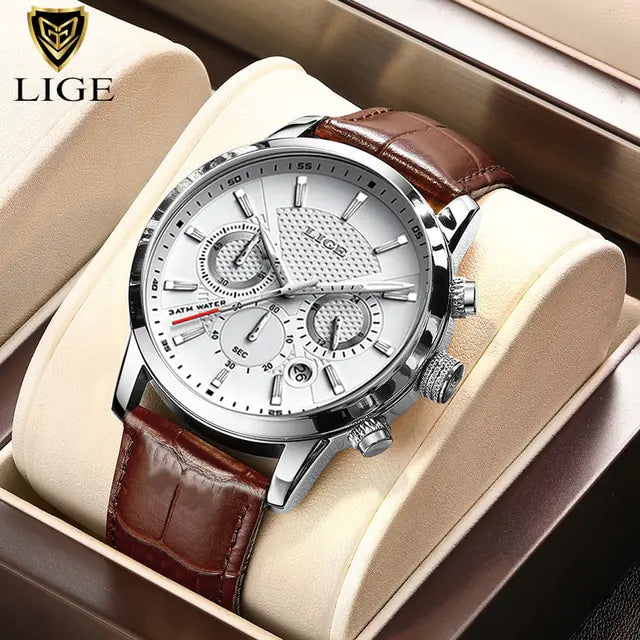 Lige Top Brand leather watch