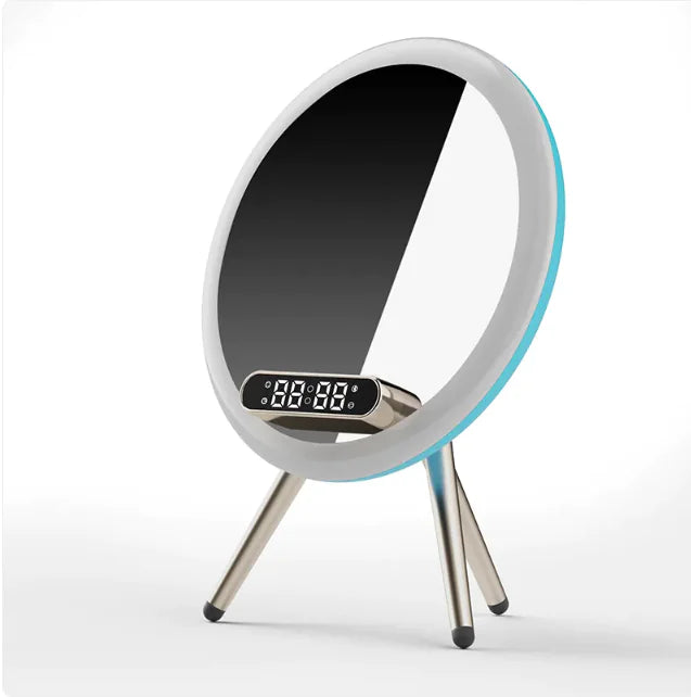 New Multi -function LED Mirror Alarm Clock Wireless Charger Digital Clock Time USB Table Clock